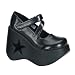 Trendy Goth 5 1/4 Inch Lift Shoe Star Cutout Platform Black Demonia