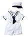 Baby Toddler Boys Nautical Sailor Short Suit Set with Hat