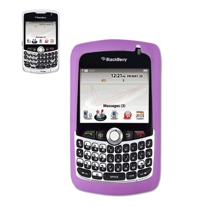 New Fashionable Perfect Fit Signal Indicated Light up Soft Silicon Gel Protector Skin Cover Cell Phone Case for RIM Blackberry Curve 8330 MetroPCS,Sprint,US Cellular,Verizon - PURPLE