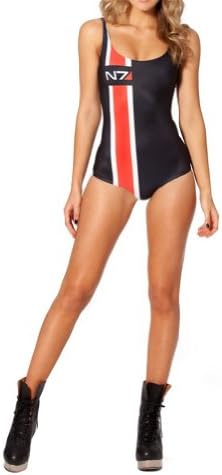 Summer Digital Printing Mass Effect N7 Pattern Women Tight Stretch One Piece Swimsuit