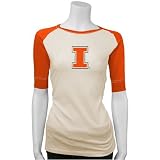 Illinois Fighting Illini Cream Ladies Team Logo Raglan T-shirt