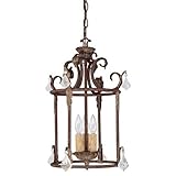 Capital Lighting Fixtures Fairfield Three Light Foyer Fixture With Crystals With A DARK SPICE Finish 9213DS-CR