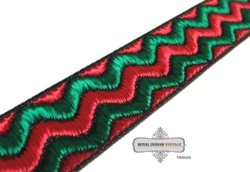 Home Decor Sari Border Thread Weaving Work Craft Fabric Decorative Lace Green Apparel Trim Indian 1 Yard Hand Crafted Ribbon Recycled Fabric Free Shipping