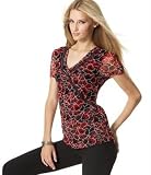 Style&co. Faux-Wrap Short-Sleeved Mesh Top