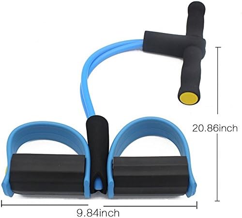 Aesdels Multifunction Leg Exerciser Sit-up Bodybuilding Expander Elastic Pull Rope and Yoga exercises Training Equipment (Blue, 2 ropes)
