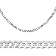 14K Solid White Gold Cuban Curb Chain Necklace 2.4mm 16