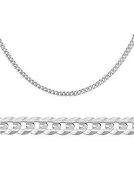 14K Solid White Gold Cuban Curb Chain Necklace 3.2mm 20