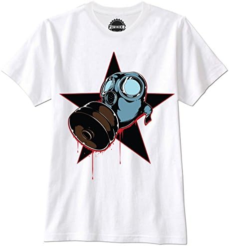 PSHIRTZ T-Shirt Gas Mask Gasmaske Blood Splatter Horror Wasted Youth Cali Paris Boy Eleven, XL