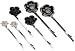 Jewelry Designer Decorated Bobby Pins 6-Pack: Flower/Silver/Black