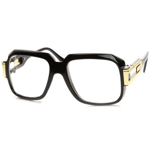 zeroUV - Large Classic Retro Square Frame RUN DMC Clear Lens Glasses