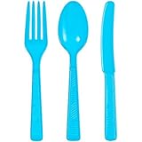 Party Dimensions 48 Count Plastic Cutlery Combo, Island Blue