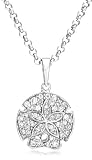 Sterling Silver Cubic Zirconia Sand Dollar Pendant by Crislu, 16-18