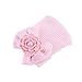 FEITONG Newborn Baby Girl Cute Pretty Bow Flower Pearl Hospital Hat (Pink)