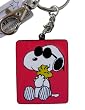 Peanuts Snoopy keyring / zipper pull - Snoopy Hugging Woodstock metal keychain