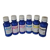 Set of Dye Based Refill Ink Balck, Cyan, Magenta, Yellow, Light Cyan, Light Magenta Each Bottle 100 Ml (6 Colors - 600ml of Ink) for Ink Jet Printers, CISS, Cis, Refillable Cartridges. South Korea. Inksystem ~ Inksystem