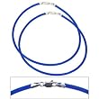 Rubber Cord Anklet Blue 9" 2Pcs