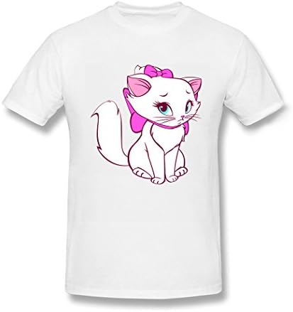 UIZO Men's Cotton T-shirt Tee Angry Kitten Sleeve,White,Size M