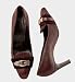 Gucci Shoes - Ladies Brown Leather Pumps (Authentic Choco Gucci Logo Art. 151669 Womens) FREE SHIPPING!