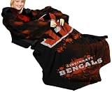 NFL Cincinnati Bengals Adult Comfy Throw, Officially Licensed Blanket with Sleeves by Northwest, "Smoke" Design