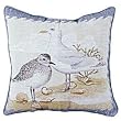 "Shore Birds" Beach Decorative Accent Throw Pillow 17" x 17"