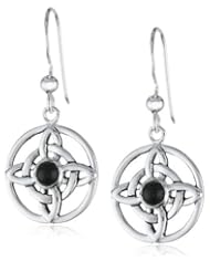 Sterling Silver Celtic Knot with Center French Wire Earrings