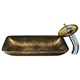 Vigo Industries VGT009 Copper Glass Faucet Bathroom Vessel Sink, Chrome