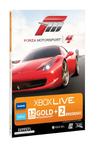 Xbox 360 - Live Gold 12 + 2 Monate - im Design von Forza Motorsport 4
