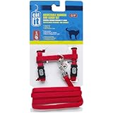 Catit Nylon Adjustable Cat Harness and Leash Set, Small, Red