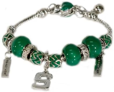 Michigan State Spartans 7" Deluxe Charm Bracelet with 2" extension