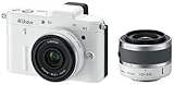Nikon 1 V1 Systemkamera (10 Megapixel, 7,5 cm (3 Zoll) Display) weiß inkl. 1 NIKKOR VR 10-30 mm und 10 mm Pancake Objektive