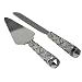 Jamie Lynn Wedding Elegant Metal and Frosted Glass Vine Cake Knife and Server Set