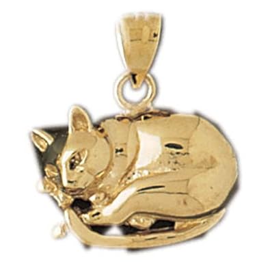 Cheap Girls Jewelry Dazzlers Solid 14k Gold Cat Charm Pendant Available in three colors from jewelsberry (weights: 3.2 grams only) For Sale