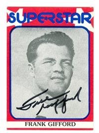 Frank Gifford autographed Football Card (New York Giants)