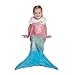 Kids Mermaid Tail Blanket,Plush Soft Flannel Fleece All Seasons Sleeping Blanket Bag,Rainbow Ombre Glittering Fish Scale Design Snuggle Blanket,Best Gifts for Girls,17
