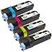 Xerox Phaser 6125 Set of 4 Compatible Laser Toner Cartridges: 1 each of Black 106R01334 , Cyan 106R01331, Magenta 106R01332, Yellow 106R01333 by LD Products