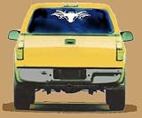 TRIBAL TEXAS LONGHORN STEER GRAPHIC Giant 24" White Vinyl Sticker/Decal (Texas Longhorn Sticker)