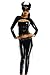 Amour-Frisky Feline Cat Kitty Costume Wetlook Catsuit Romper /w Mask