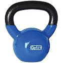 GoFit 20-Pound Blue Kettlebell with Vinyl Coating, Iron Core Training DVD and Exercise Booklet