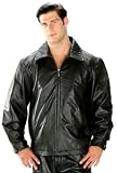 Mens Designer Members Only Lambskin Hip Length Jacket