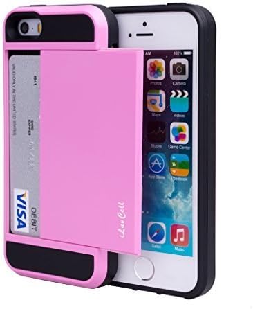 iPhone 5S Case, iPhone 5 Case, iPhone 5/5S Wallet Case, iLuvCell(TM) Protective Wallet (Credit Card) Cover Case for iPhone 5/5S (Pink)