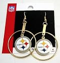 PITTSBURGH STEELERS NFL WOMENS HOOP EARRINGS TEAM LOGO