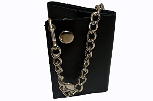 Genuine Leather Chain Wallet (Black) #Floor