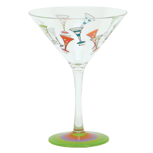 Lolita Love My Party of Two Multi-tini 12-Ounce Acrylic Martini Drinkware, Set of 2