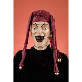 Full Moon Scary Jester Vinyl Puppet Mask Scary Costume Clown