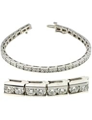 Channel Set 14k White Gold Bracelet, Best Quality Free Gift Box Satisfaction Guaranteed