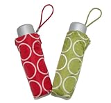 CIRCLES - Purse Size Women's Umbrella in JINGLE BELLS Gift Box by Totes Isotoner