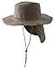 SAFARI Hat/ Boonie in Dark Tan/ Khaki Neck Flap Chin Strap, Fishing Bucket Hat Outdoor (Khaki, Small)