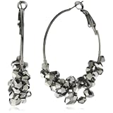Leslie Danzis Hematite Hoop Earrings