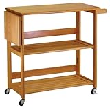 Kitchen Cart Foldable With Shelves By Winsome Wood