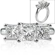 Three-Stone Princess Cut Diamond Ring (3.00 ctw) Platinum
